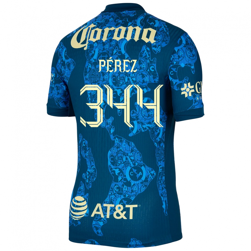 Kinder Froylan Pérez #344 Blau Gelb Auswärtstrikot Trikot 2024/25 T-Shirt