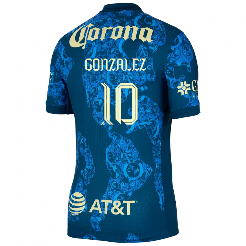 Kinder Alison Gonzalez #10 Blau Gelb Auswärtstrikot Trikot 2024/25 T-Shirt