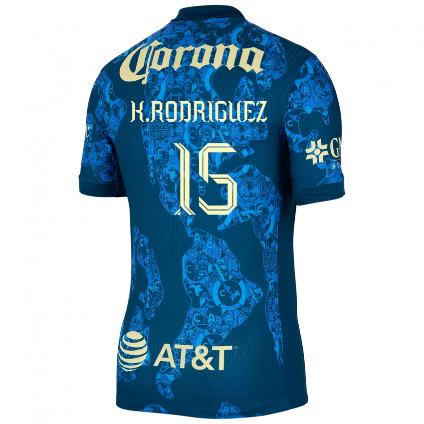 Kinder Kimberly Rodriguez #15 Blau Gelb Auswärtstrikot Trikot 2024/25 T-Shirt