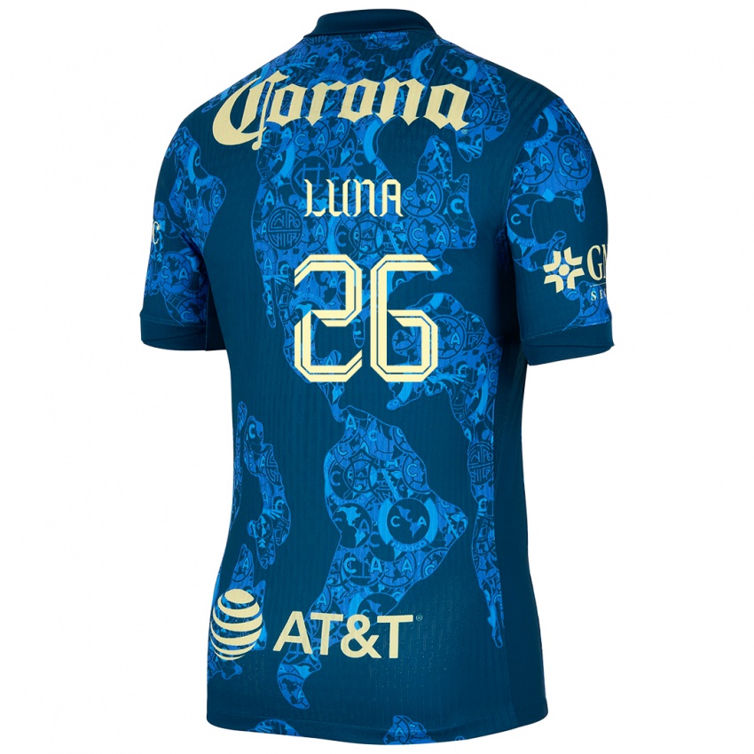 Kinder Karen Luna #26 Blau Gelb Auswärtstrikot Trikot 2024/25 T-Shirt