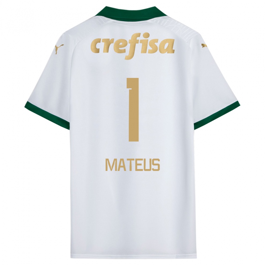 Kinder Mateus #1 Weiß Grün Auswärtstrikot Trikot 2024/25 T-Shirt