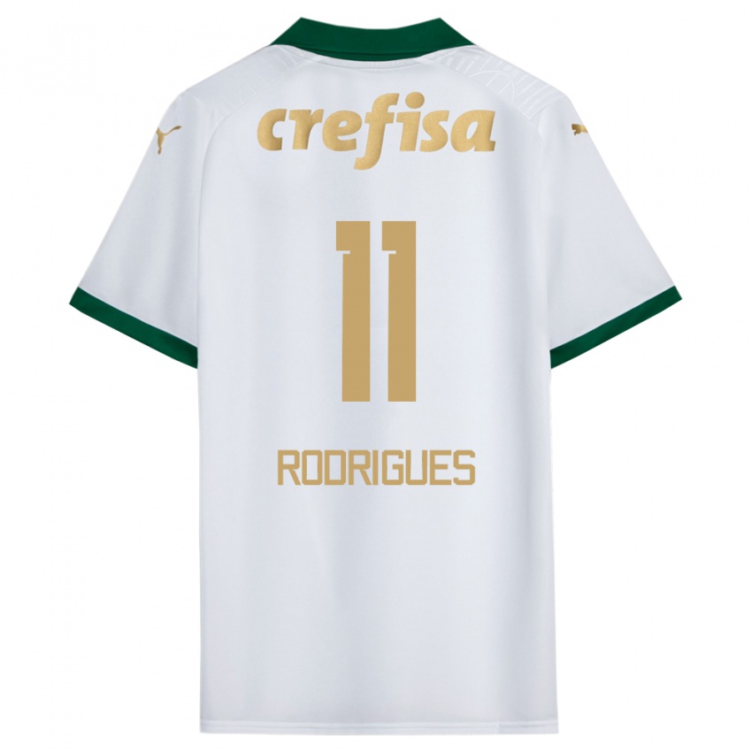 Kinder Bruno Rodrigues #11 Weiß Grün Auswärtstrikot Trikot 2024/25 T-Shirt