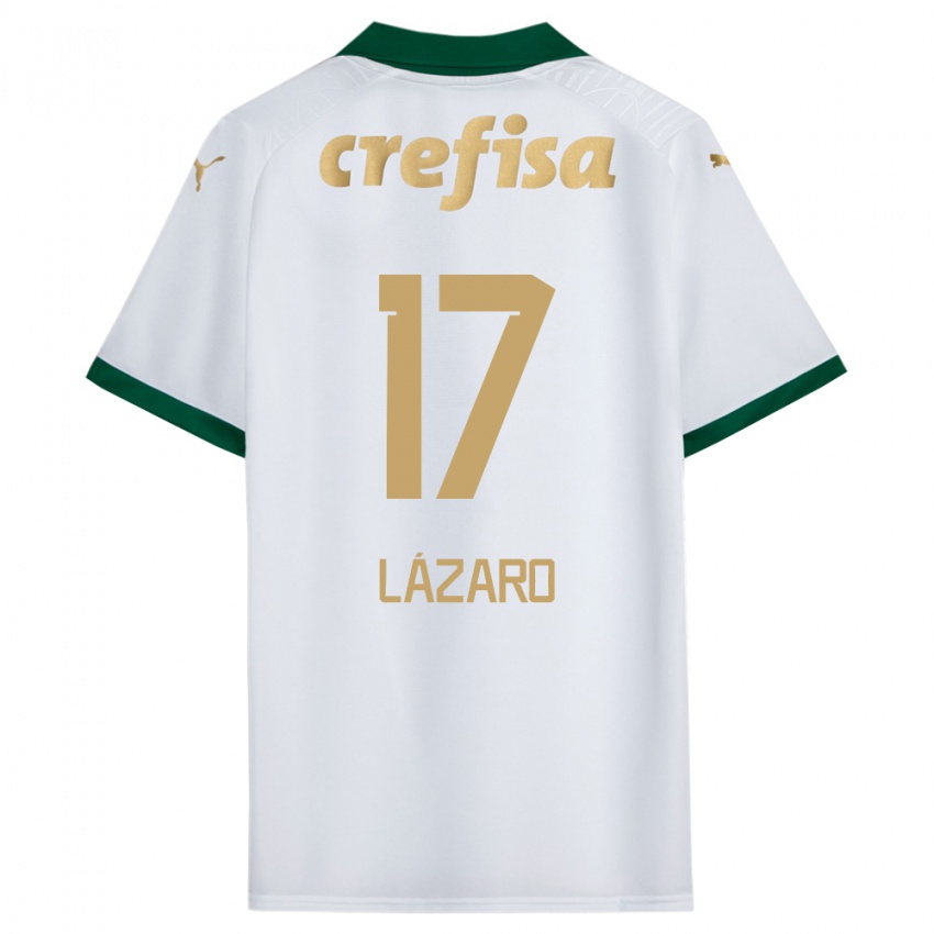 Kinder Lazaro #17 Weiß Grün Auswärtstrikot Trikot 2024/25 T-Shirt