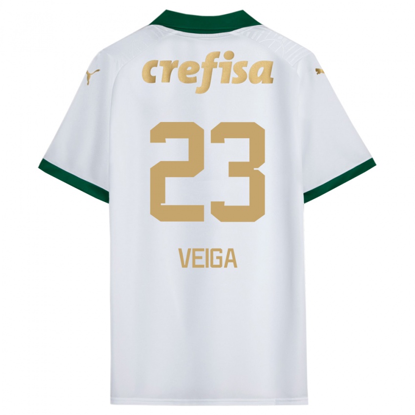 Kinder Raphael Veiga #23 Weiß Grün Auswärtstrikot Trikot 2024/25 T-Shirt