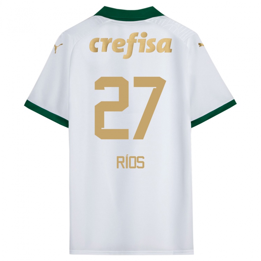 Kinder Richard Ríos #27 Weiß Grün Auswärtstrikot Trikot 2024/25 T-Shirt