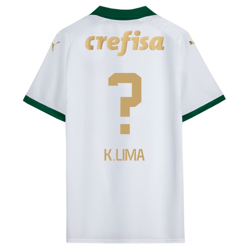 Kinder Kauan Lima #0 Weiß Grün Auswärtstrikot Trikot 2024/25 T-Shirt