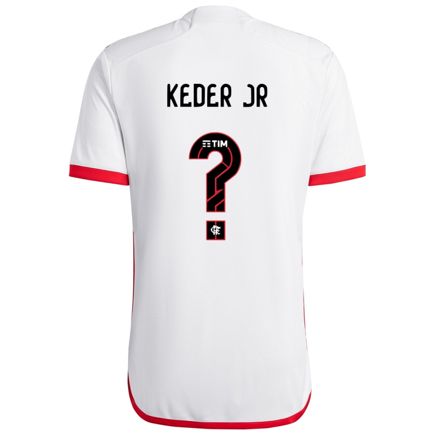 Kinder Keder Jr #0 Weiß Rot Auswärtstrikot Trikot 2024/25 T-Shirt