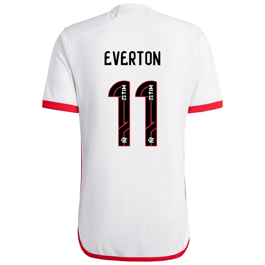 Kinder Everton #11 Weiß Rot Auswärtstrikot Trikot 2024/25 T-Shirt