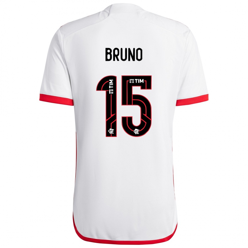 Kinder Fabrício Bruno #15 Weiß Rot Auswärtstrikot Trikot 2024/25 T-Shirt