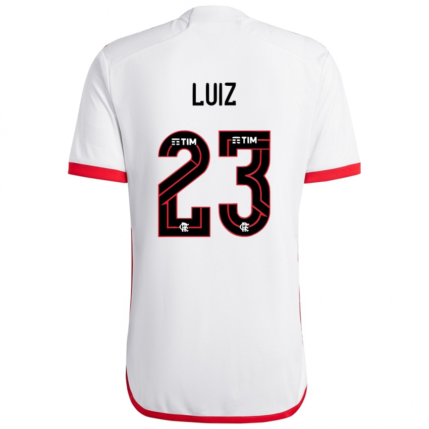 Kinder David Luiz #23 Weiß Rot Auswärtstrikot Trikot 2024/25 T-Shirt