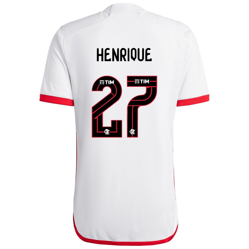 Kinder Bruno Henrique #27 Weiß Rot Auswärtstrikot Trikot 2024/25 T-Shirt