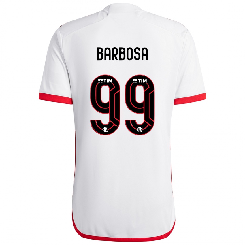 Kinder Gabriel Barbosa #99 Weiß Rot Auswärtstrikot Trikot 2024/25 T-Shirt