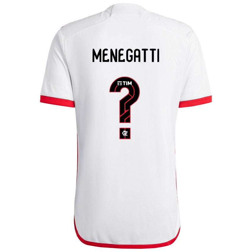 Kinder Kauan Menegatti #0 Weiß Rot Auswärtstrikot Trikot 2024/25 T-Shirt