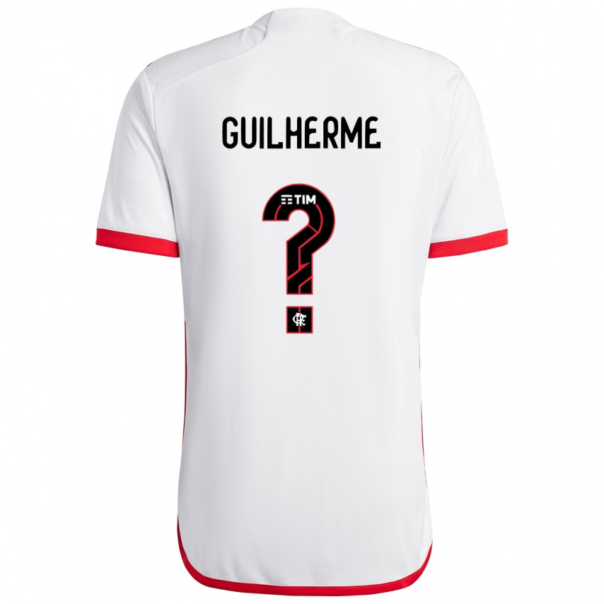 Kinder Guilherme #0 Weiß Rot Auswärtstrikot Trikot 2024/25 T-Shirt