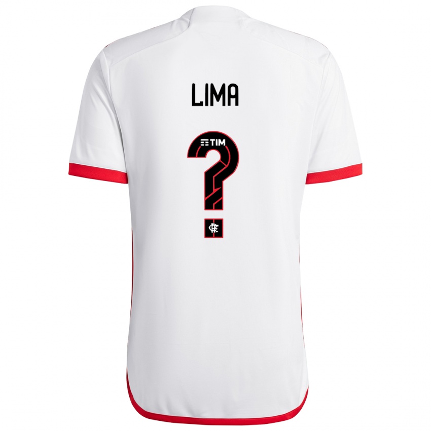 Kinder Felipe Lima #0 Weiß Rot Auswärtstrikot Trikot 2024/25 T-Shirt