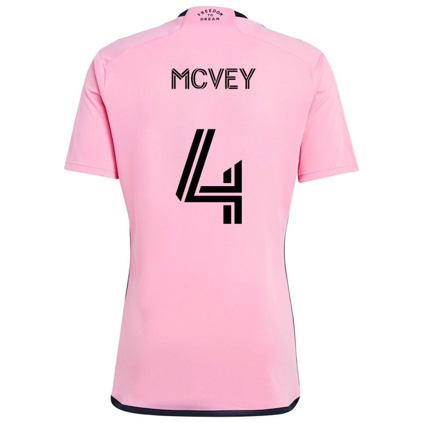 Herren Christopher Mcvey #4 Rosa Heimtrikot Trikot 2024/25 T-Shirt