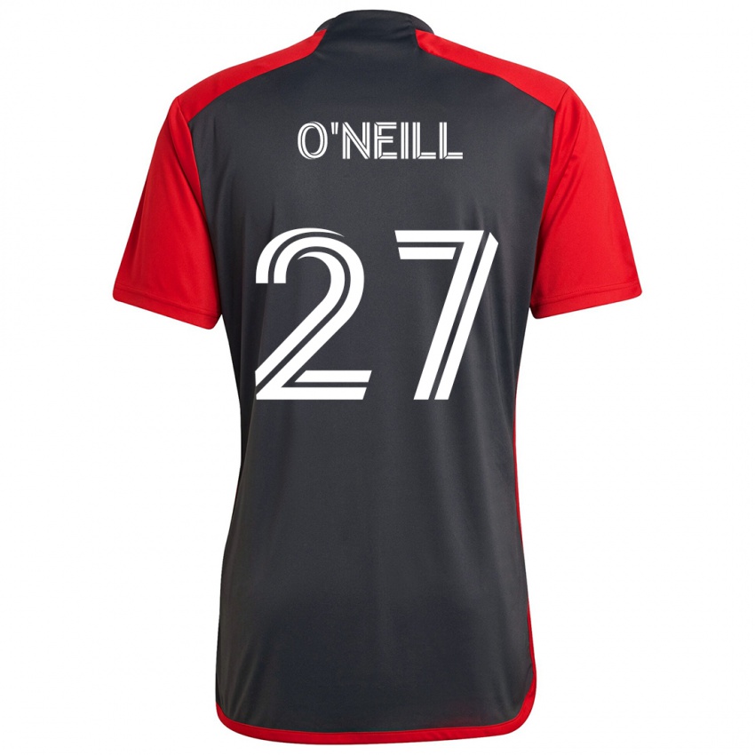 Herren Shane O'neill #27 Grau Rot Heimtrikot Trikot 2024/25 T-Shirt