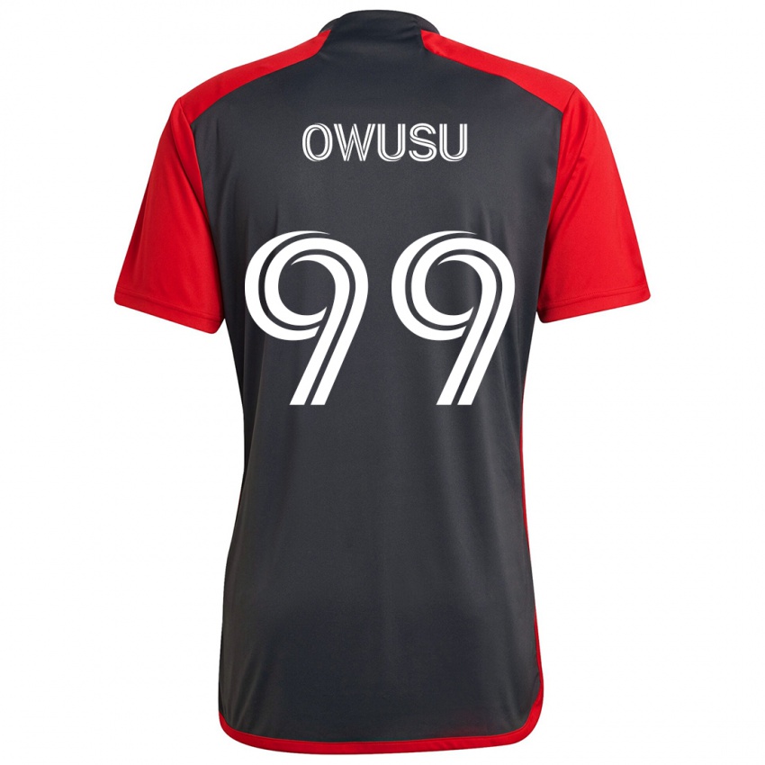 Herren Prince Osei Owusu #99 Grau Rot Heimtrikot Trikot 2024/25 T-Shirt