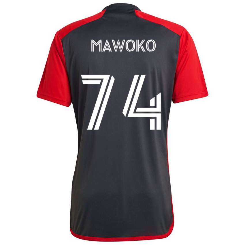 Herren Kundai Mawoko #74 Grau Rot Heimtrikot Trikot 2024/25 T-Shirt