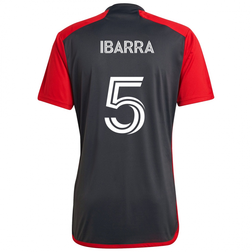 Herren Franco Ibarra #5 Grau Rot Heimtrikot Trikot 2024/25 T-Shirt