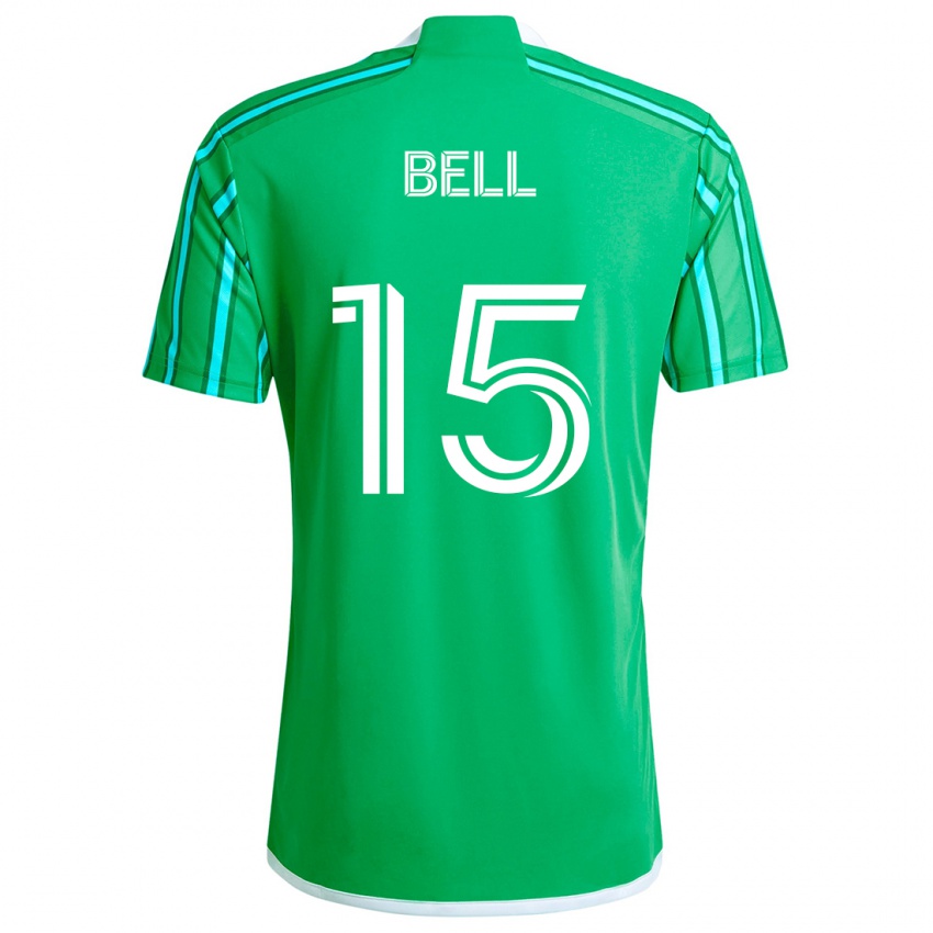 Herren Jon Bell #15 Grün Weiß Heimtrikot Trikot 2024/25 T-Shirt