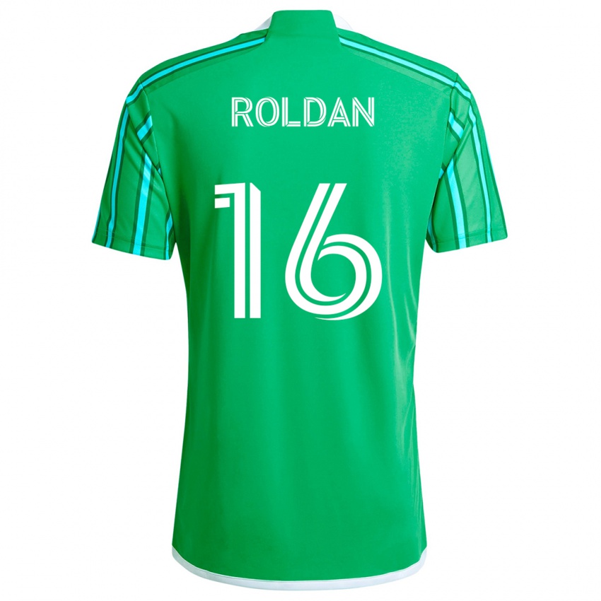 Herren Álex Roldán #16 Grün Weiß Heimtrikot Trikot 2024/25 T-Shirt