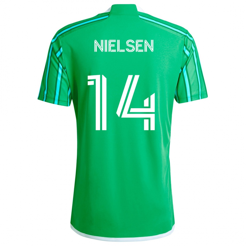 Herren Taylor Nielsen #14 Grün Weiß Heimtrikot Trikot 2024/25 T-Shirt