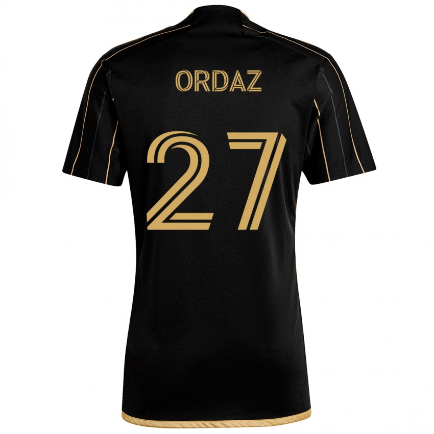 Herren Nathan Ordaz #27 Schwarzes Gold Heimtrikot Trikot 2024/25 T-Shirt