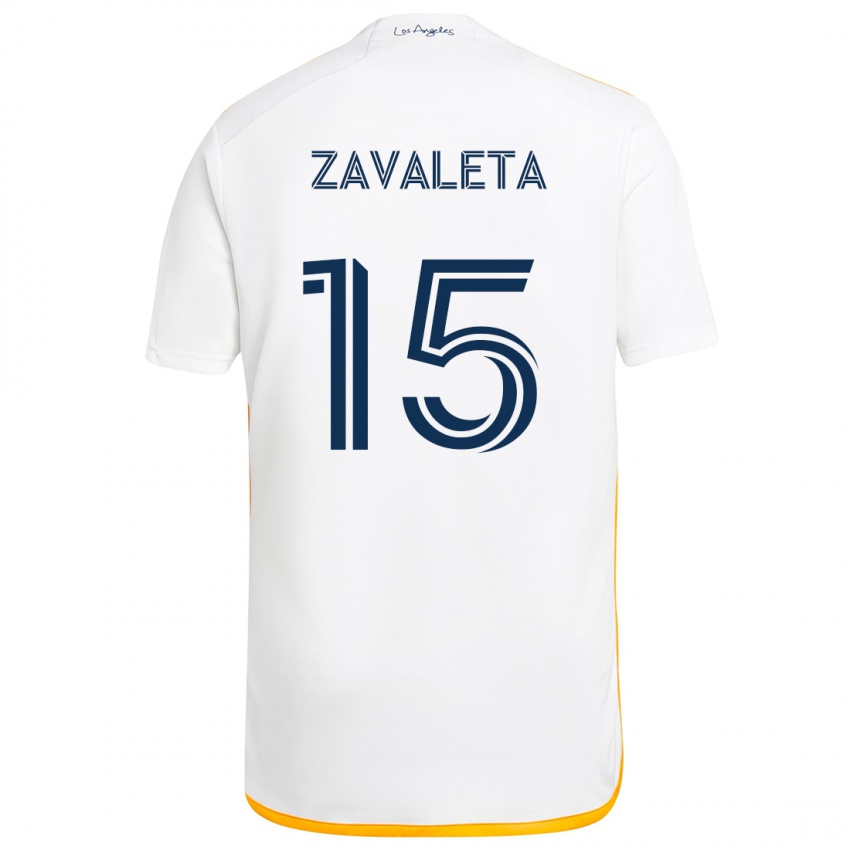 Herren Eriq Zavaleta #15 Weiß Gelb Heimtrikot Trikot 2024/25 T-Shirt