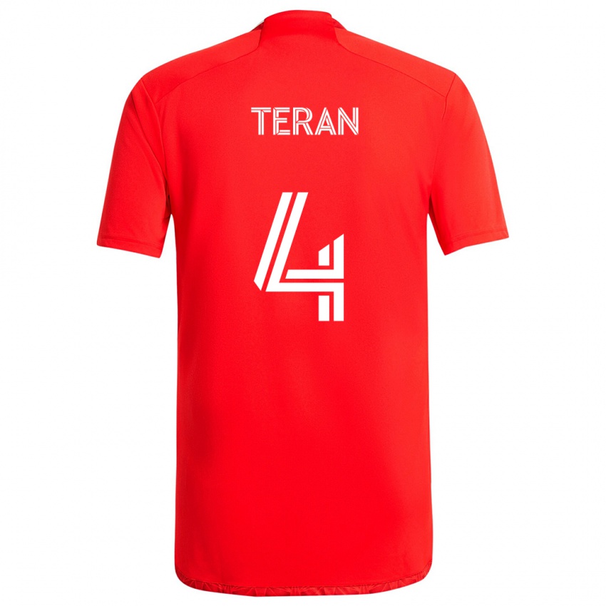 Herren Carlos Terán #4 Rot-Weiss Heimtrikot Trikot 2024/25 T-Shirt