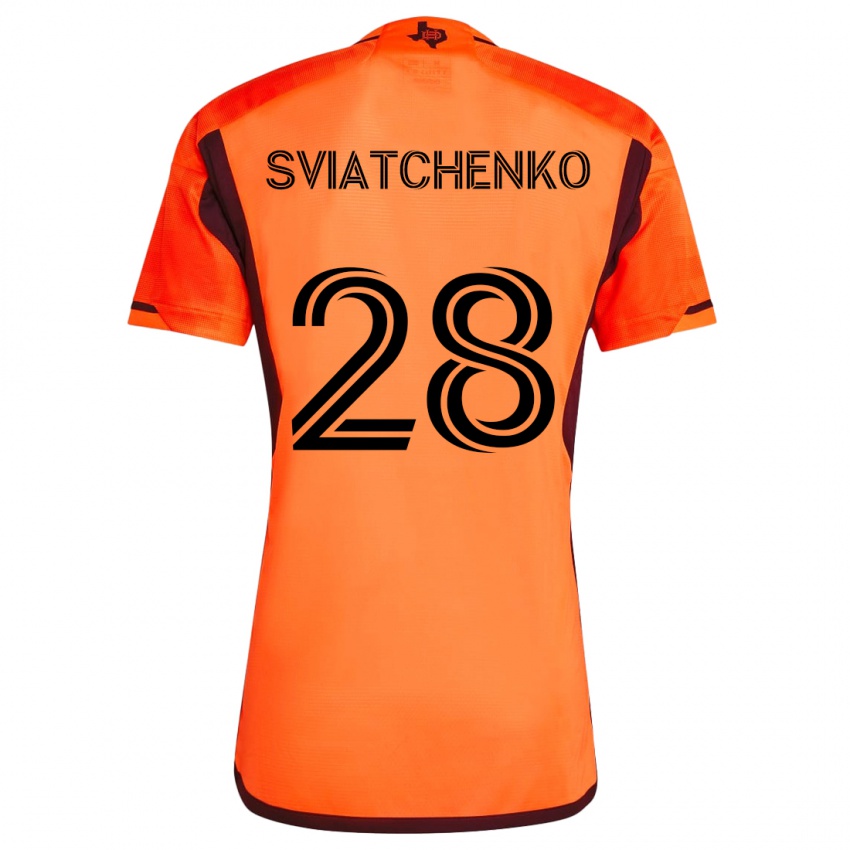 Herren Erik Sviatchenko #28 Orange Schwarz Heimtrikot Trikot 2024/25 T-Shirt