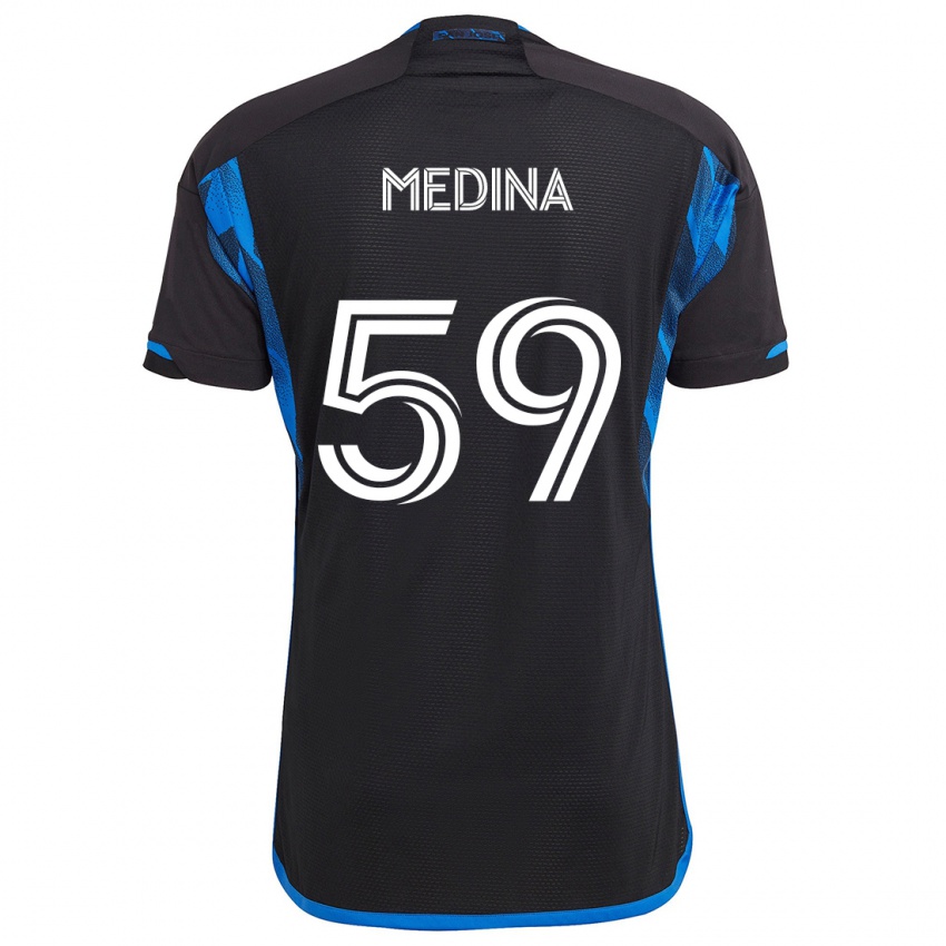 Herren Cruz Medina #59 Blau Schwarz Heimtrikot Trikot 2024/25 T-Shirt