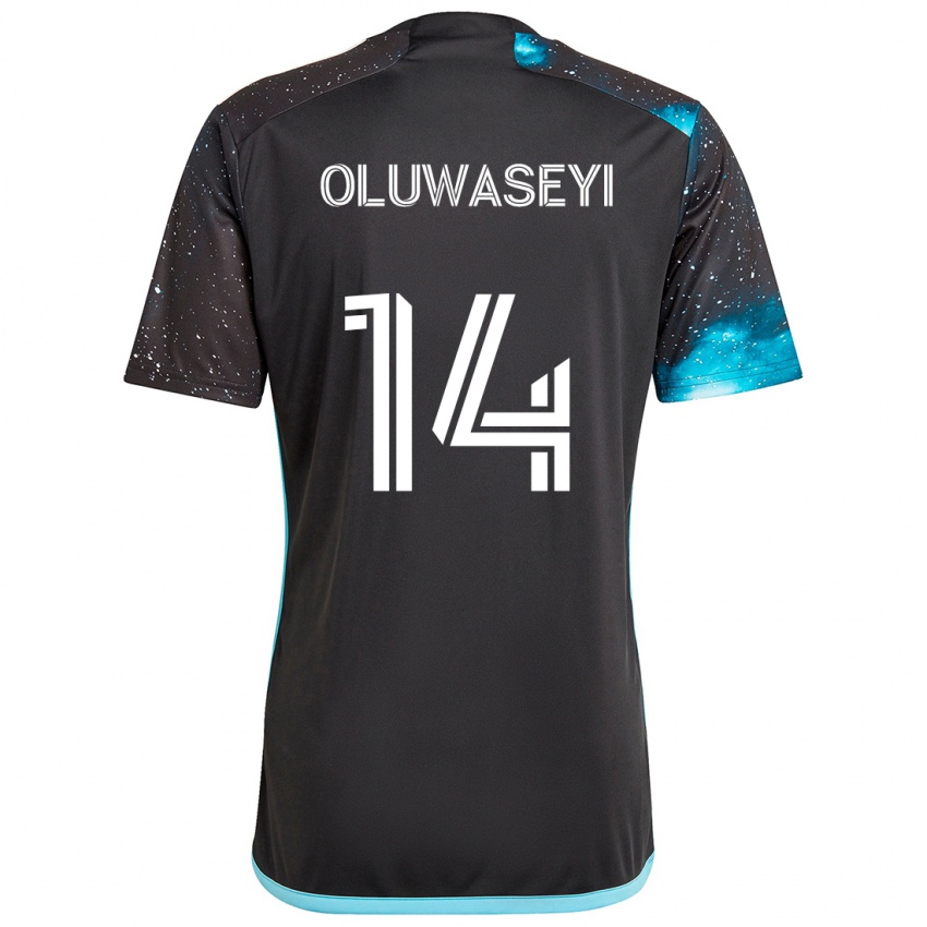 Herren Tani Oluwaseyi #14 Schwarz Blau Heimtrikot Trikot 2024/25 T-Shirt