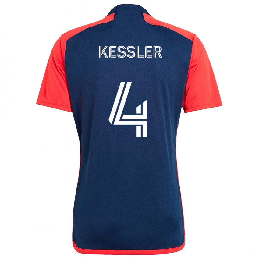 Herren Henry Kessler #4 Blau Rot Heimtrikot Trikot 2024/25 T-Shirt