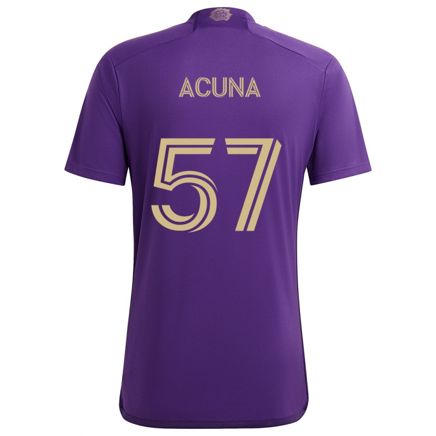 Herren Cristofer Acuña #57 Lila Gelb Heimtrikot Trikot 2024/25 T-Shirt