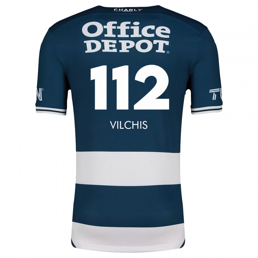 Herren Leonardo Vílchis #112 Blau Weiss Heimtrikot Trikot 2024/25 T-Shirt