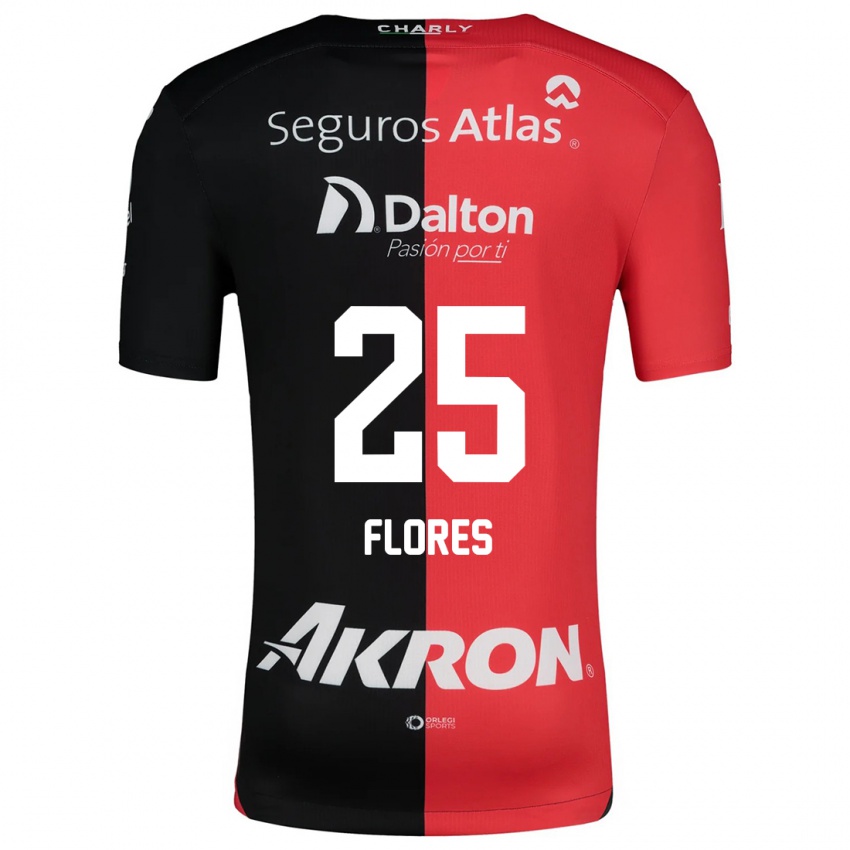 Herren Leonardo Flores #25 Rot Schwarz Heimtrikot Trikot 2024/25 T-Shirt