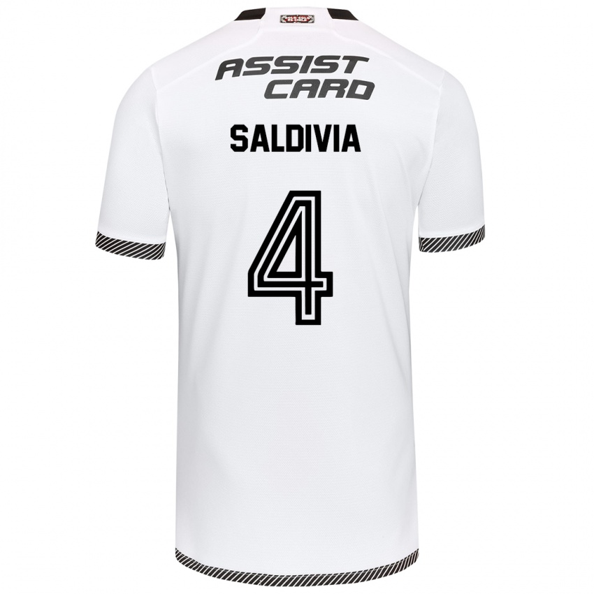 Herren Alan Saldivia #4 Weiß Schwarz Heimtrikot Trikot 2024/25 T-Shirt