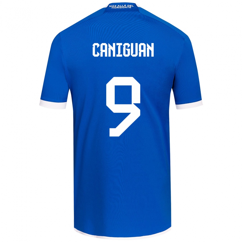 Herren Franchesca Caniguán #9 Blau Weiss Heimtrikot Trikot 2024/25 T-Shirt