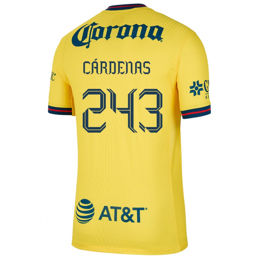 Herren Alejandro Cárdenas #243 Gelb Blau Heimtrikot Trikot 2024/25 T-Shirt