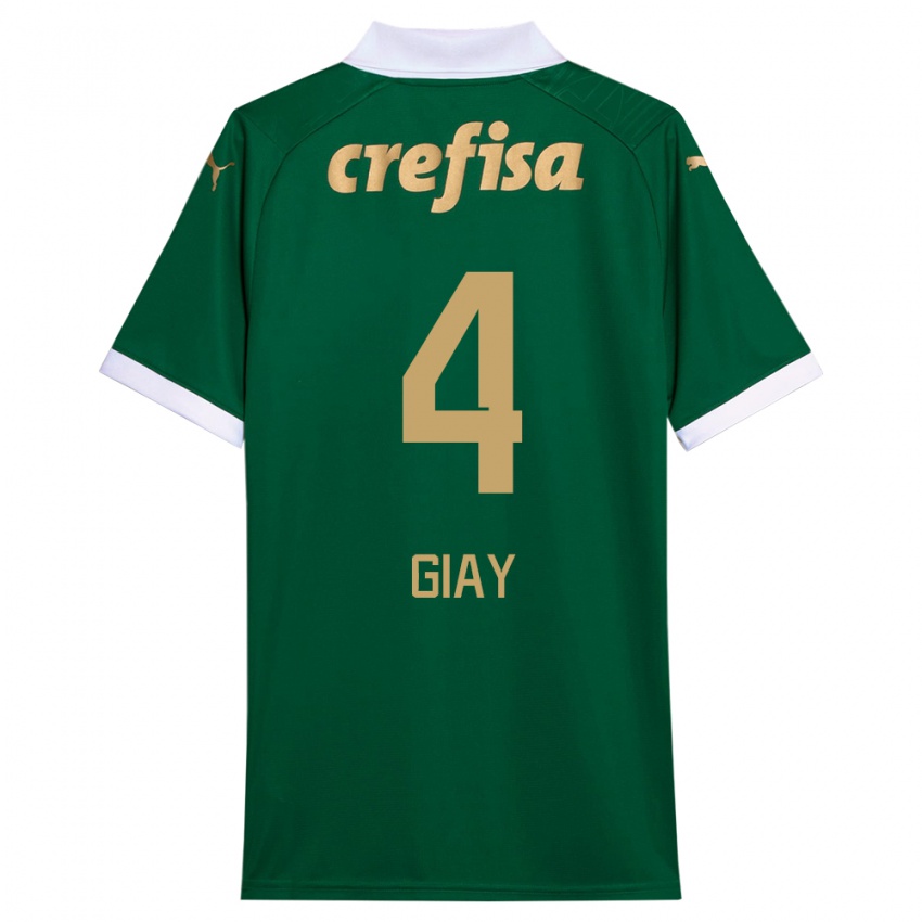 Herren Agustín Giay #4 Grün Weiß Heimtrikot Trikot 2024/25 T-Shirt