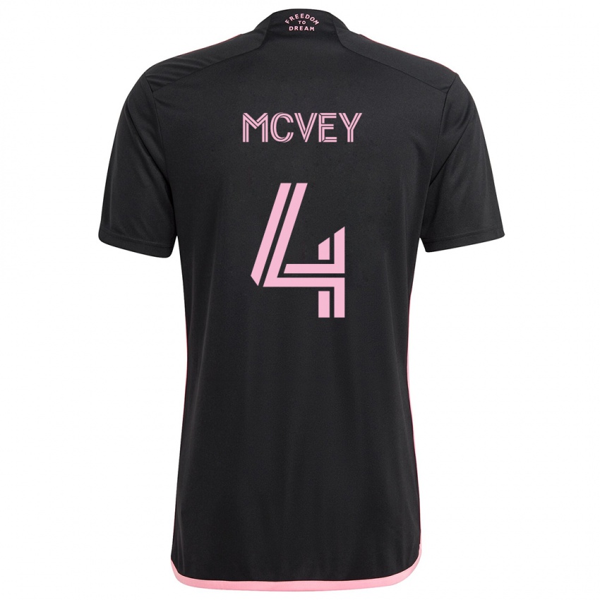 Herren Christopher Mcvey #4 Schwarz Auswärtstrikot Trikot 2024/25 T-Shirt