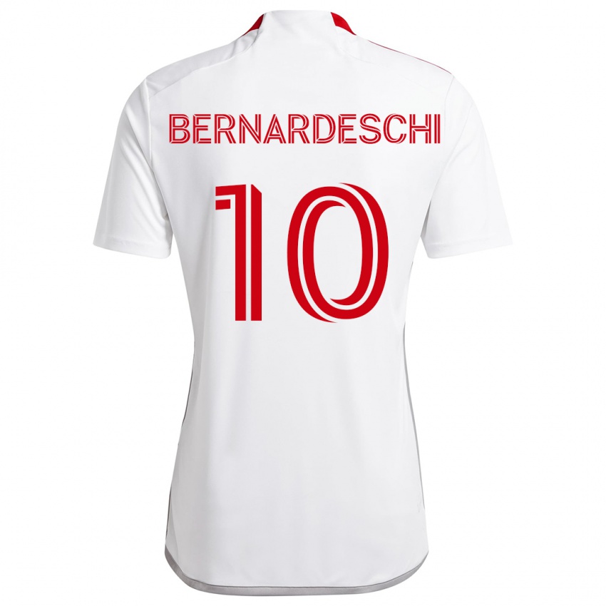 Herren Federico Bernardeschi #10 Weiß Rot Auswärtstrikot Trikot 2024/25 T-Shirt