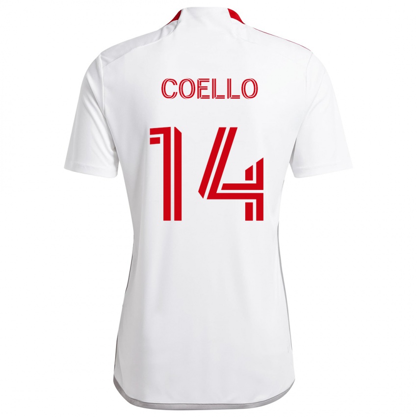 Herren Alonso Coello #14 Weiß Rot Auswärtstrikot Trikot 2024/25 T-Shirt