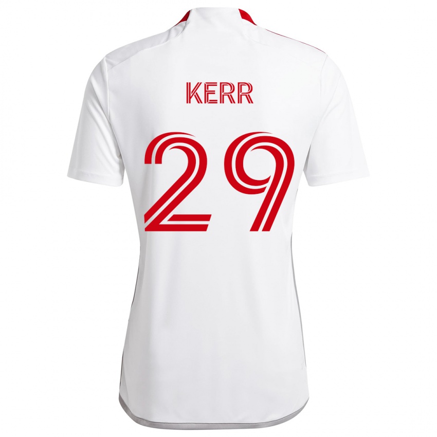 Herren Deandre Kerr #29 Weiß Rot Auswärtstrikot Trikot 2024/25 T-Shirt