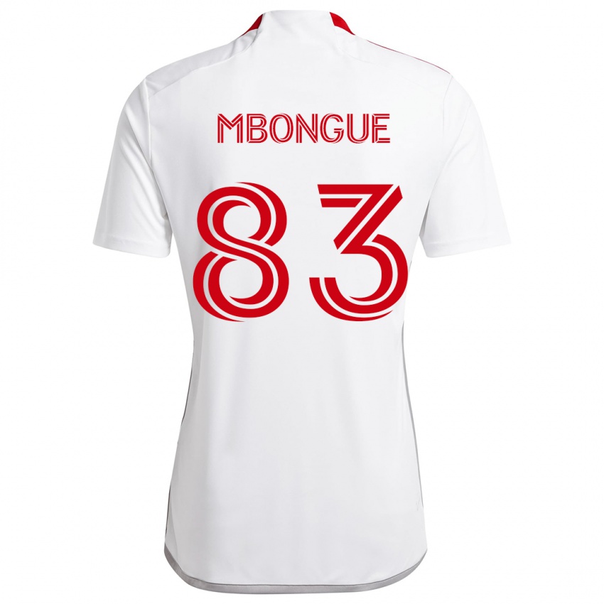 Herren Hugo Mbongue #83 Weiß Rot Auswärtstrikot Trikot 2024/25 T-Shirt