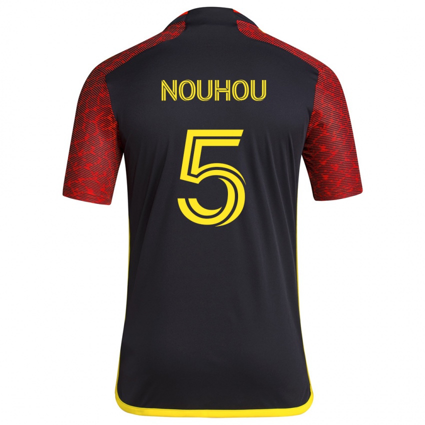 Herren Nouhou #5 Rot Schwarz Auswärtstrikot Trikot 2024/25 T-Shirt