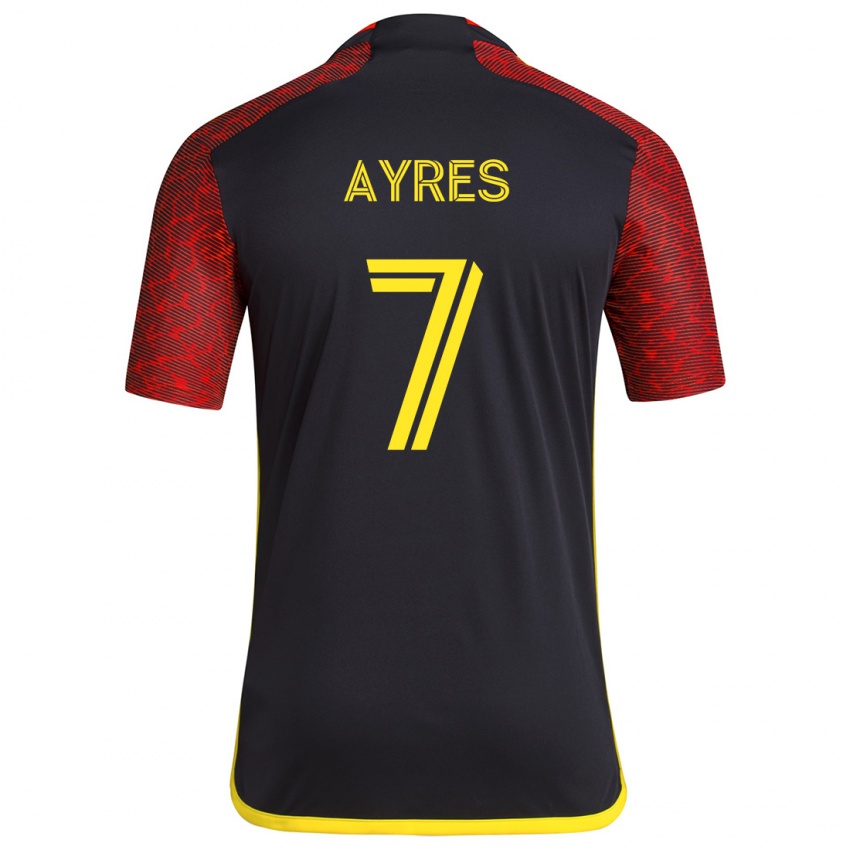 Herren Melina Ayres #7 Rot Schwarz Auswärtstrikot Trikot 2024/25 T-Shirt