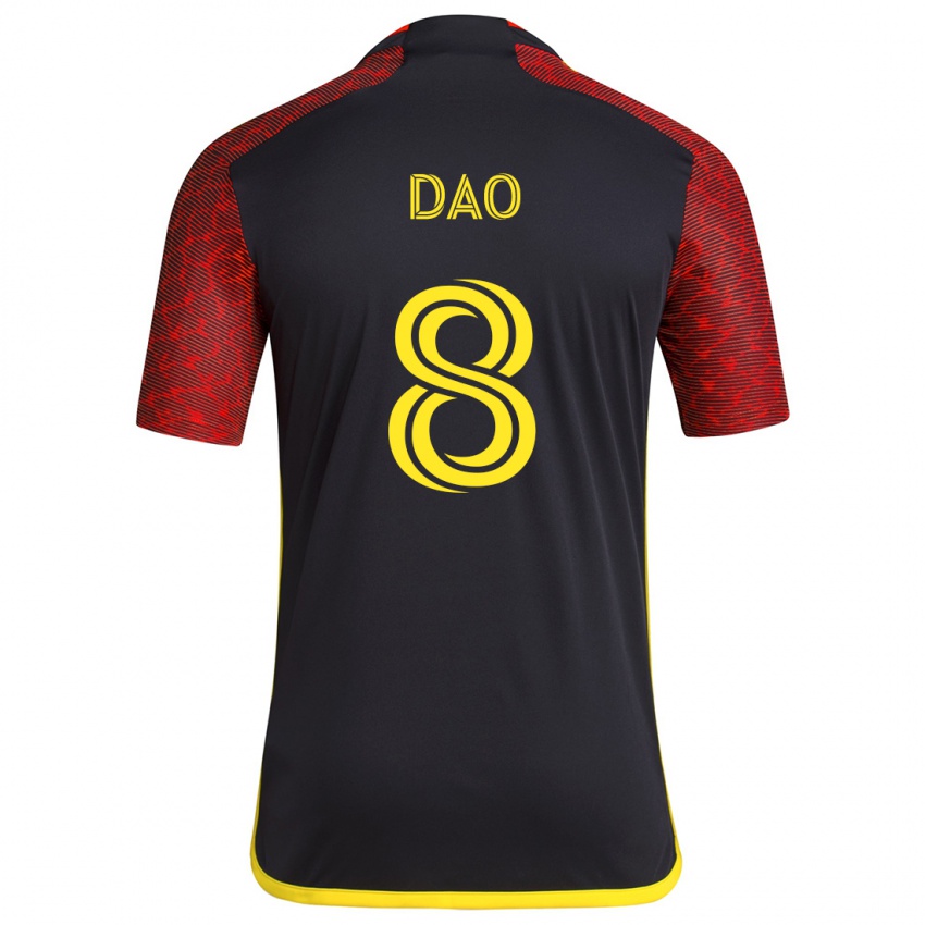 Herren Kaylee Dao #8 Rot Schwarz Auswärtstrikot Trikot 2024/25 T-Shirt