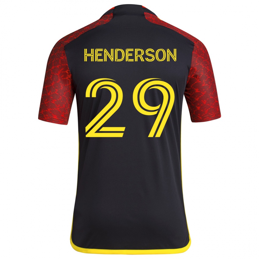 Herren Anna Henderson #29 Rot Schwarz Auswärtstrikot Trikot 2024/25 T-Shirt